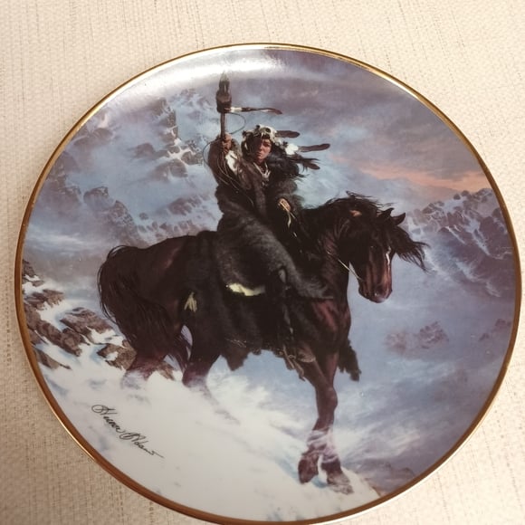 Spirit of the West Wind Collectible Native Man Horse Plate