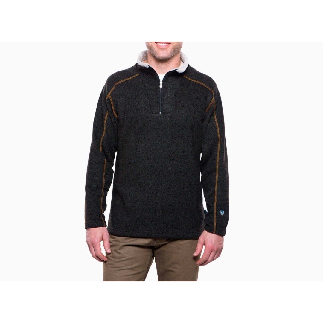 Kuhl Men’s Small Jacket Europa 1/4 Zip Fleece Sweater Sherpa Alfpaca Brown