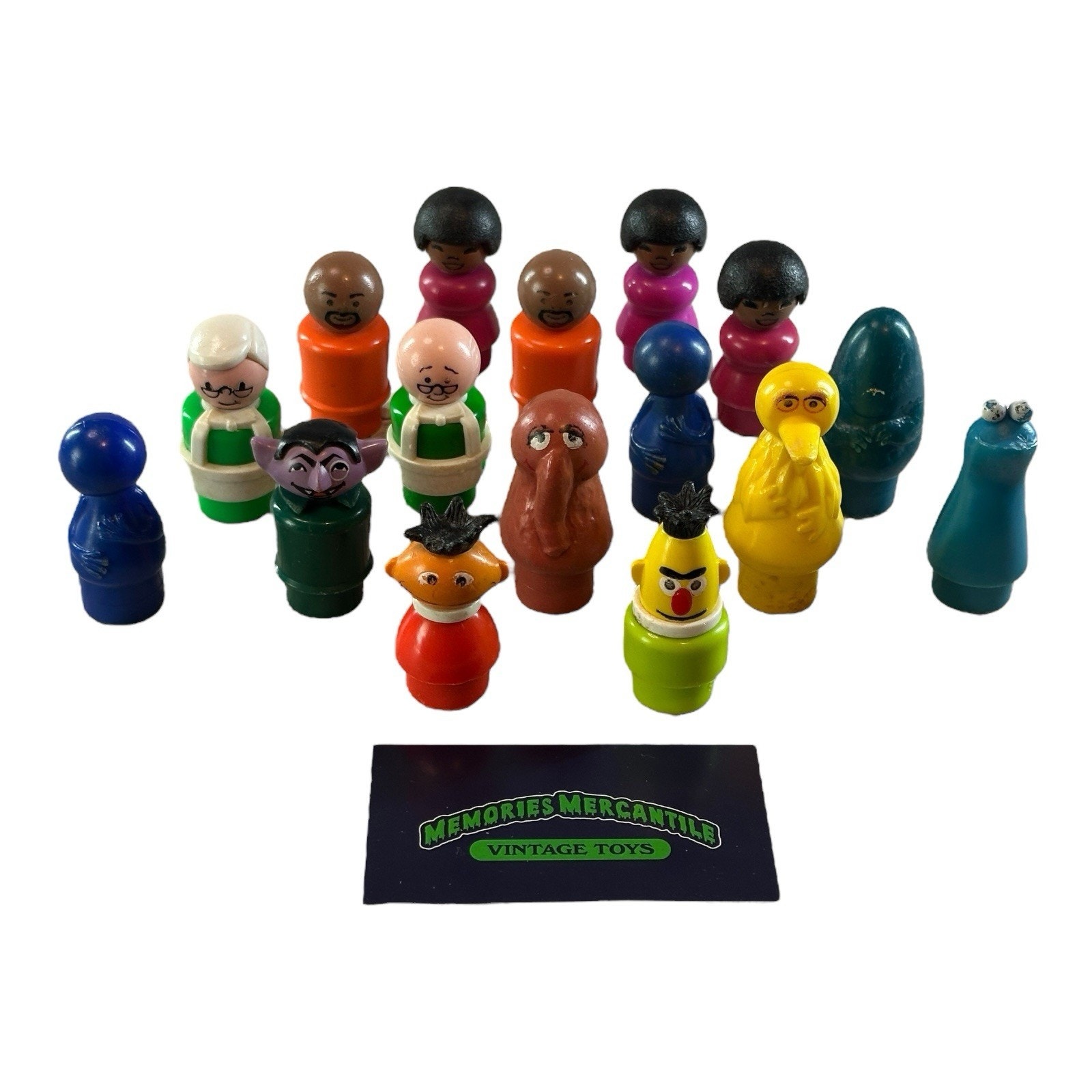 Vintage Fisher Price Little People Sesame Street Figures Lot Of 16