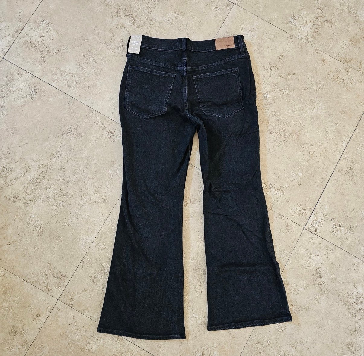 New Madewell The Perfect Vintage Flare Jeans Women's Black Denim Size 30P x 29