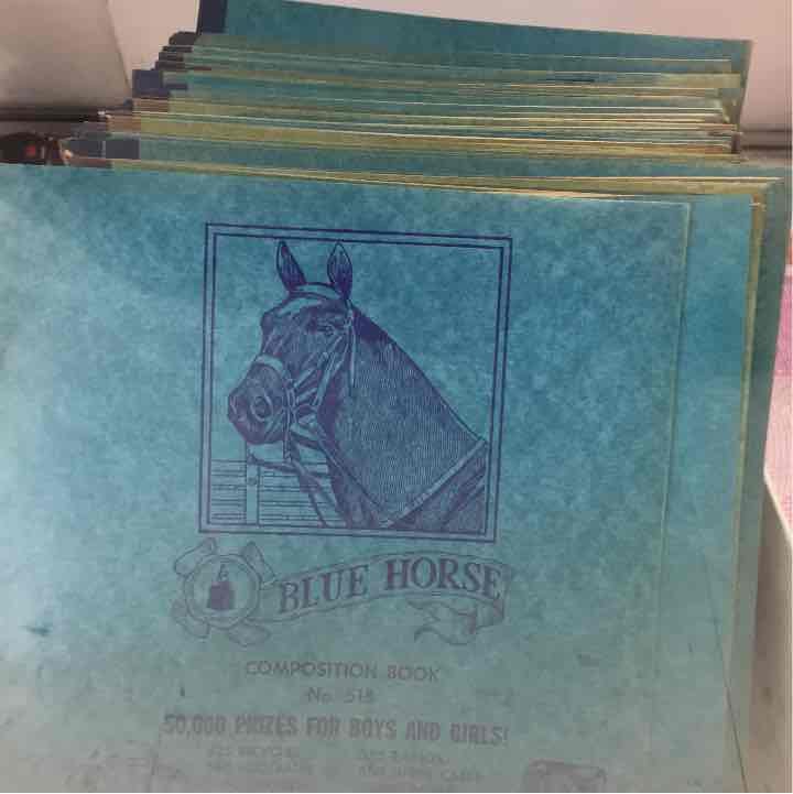 Blue Horse composition books vtg 1950s