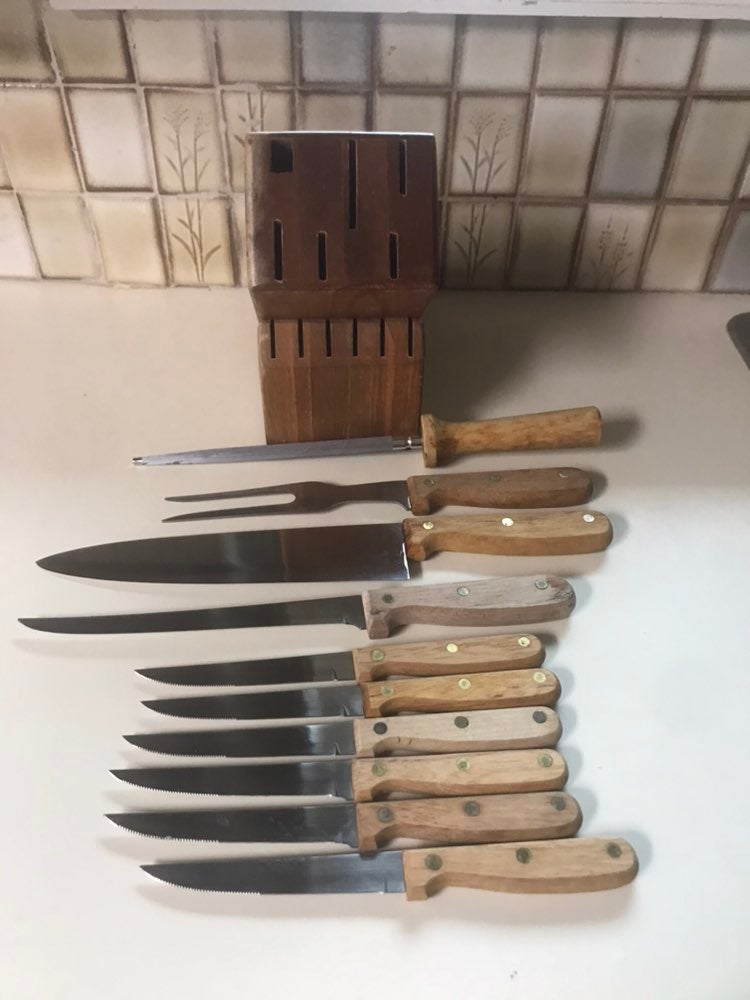 Wood storage block Knives (13) pices