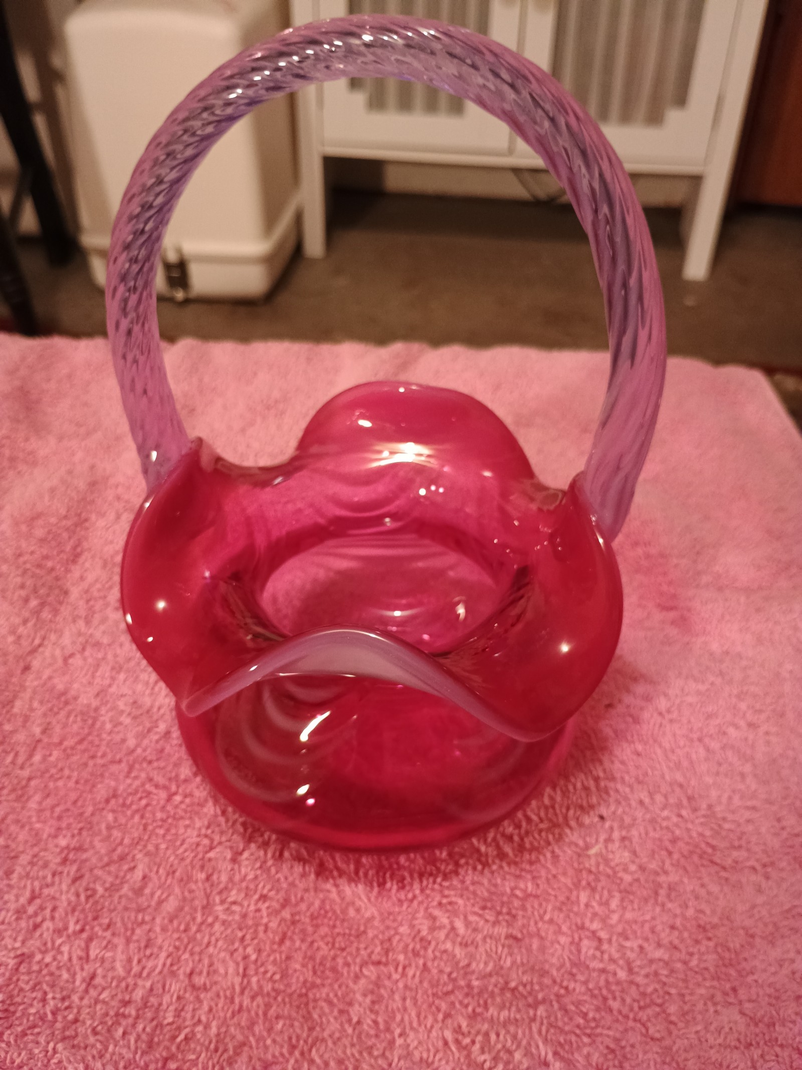 Vintage Fenton Glass Basket