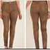 Chico's Faux-Suede Worn Luggage Slim Ankle Pants Carmel Mottled Brown Size 0P