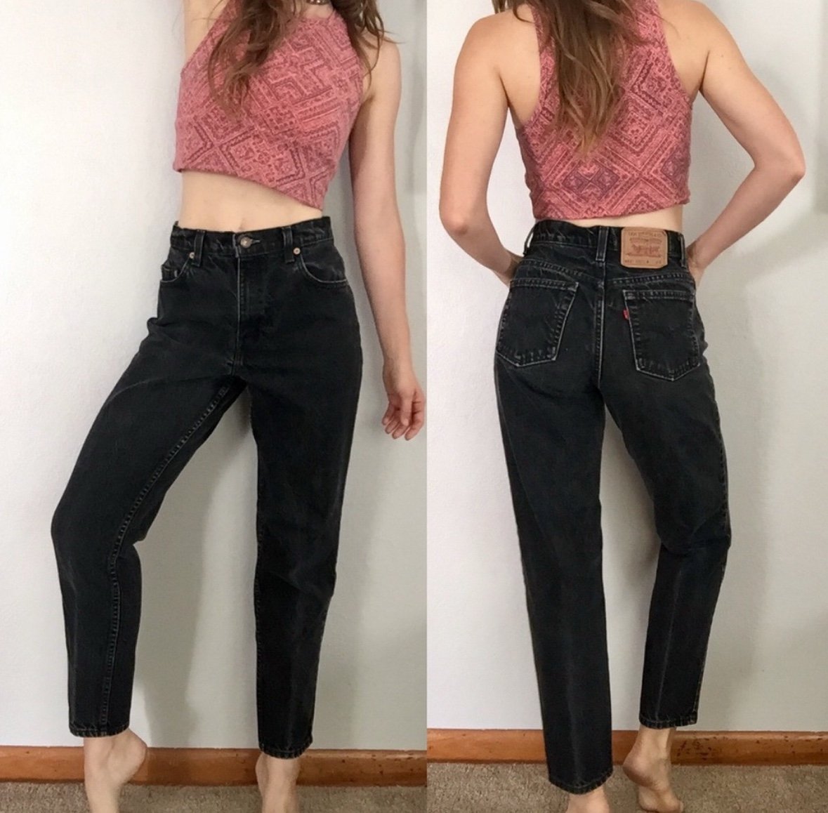 Levi's Vintage 90's 551 Black Tapered High Rise Mom Jeans Size 10