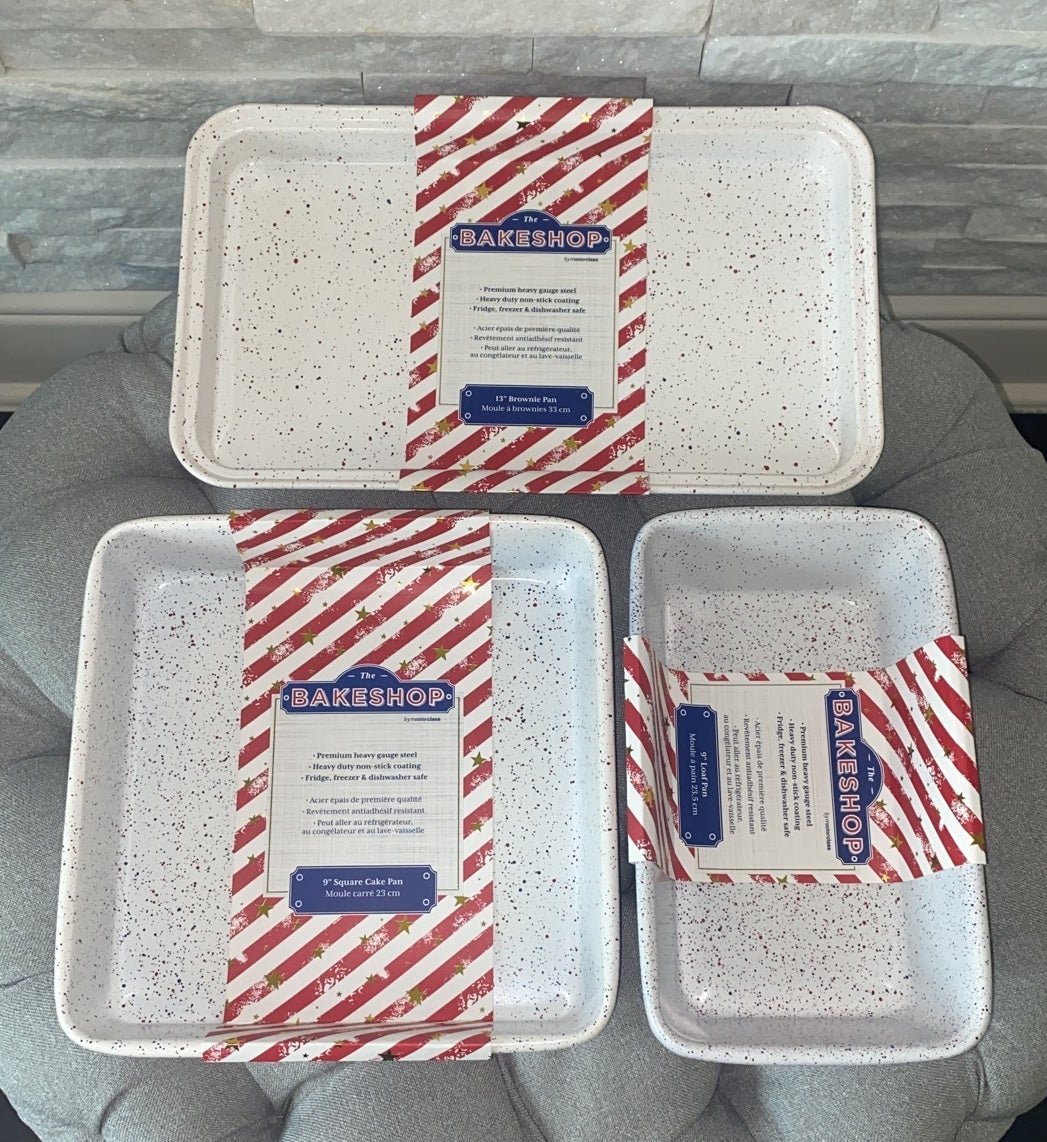 The Bakeshop Masterclass Brownie Loaf Cale Pan Patriotic Speckled Red White Blue