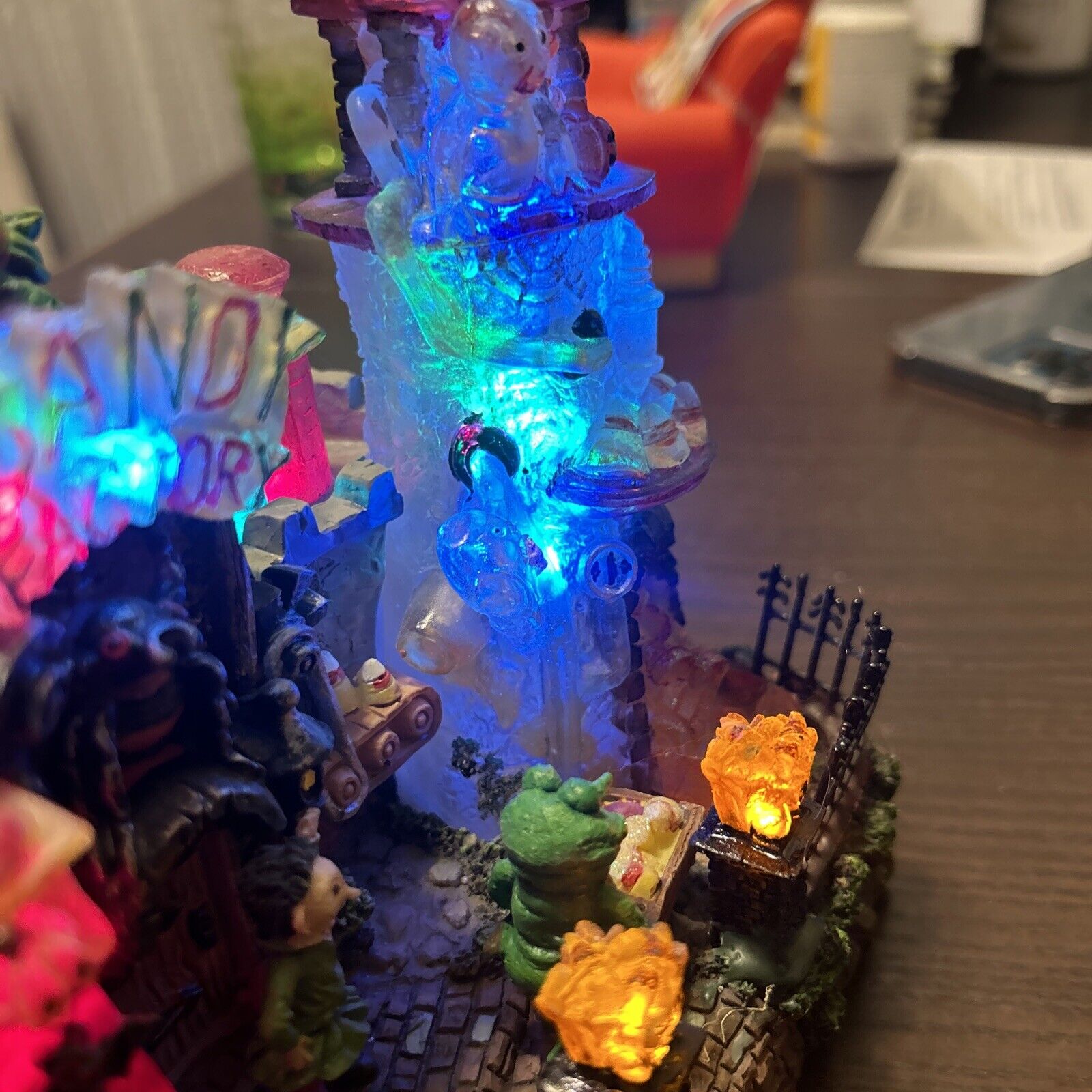 Halloween Haunted House Candy Factory lights up Vintage Decor
