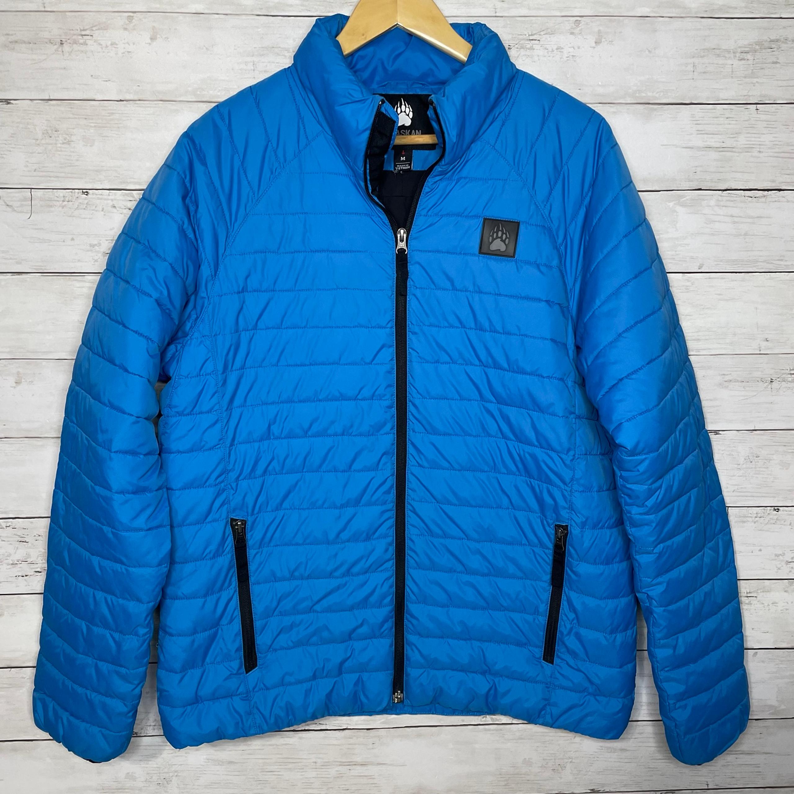 Duluth Trading Company Men's AKHG Puffin Hooded Jacket Blue Alaskan HardGear M