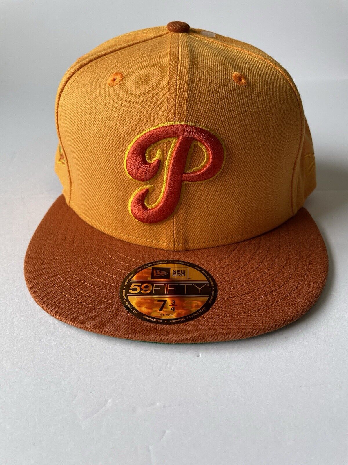 New Era Cap Philadelphia Phillies 100th Anniversary Orange Fitted Hat 7-3/4