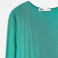 ZARA LONG KNIT JACKET SIZE M Green 0014 027 500