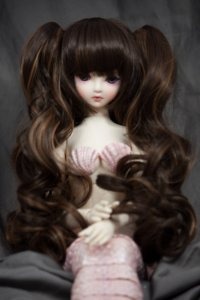 Doll Wig Meiko - Chocolate and Mocha Blend Size 8-9 Inches