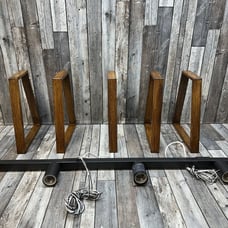 Farmhouse 5-Light Chandelier with Square Globes (Read Description)