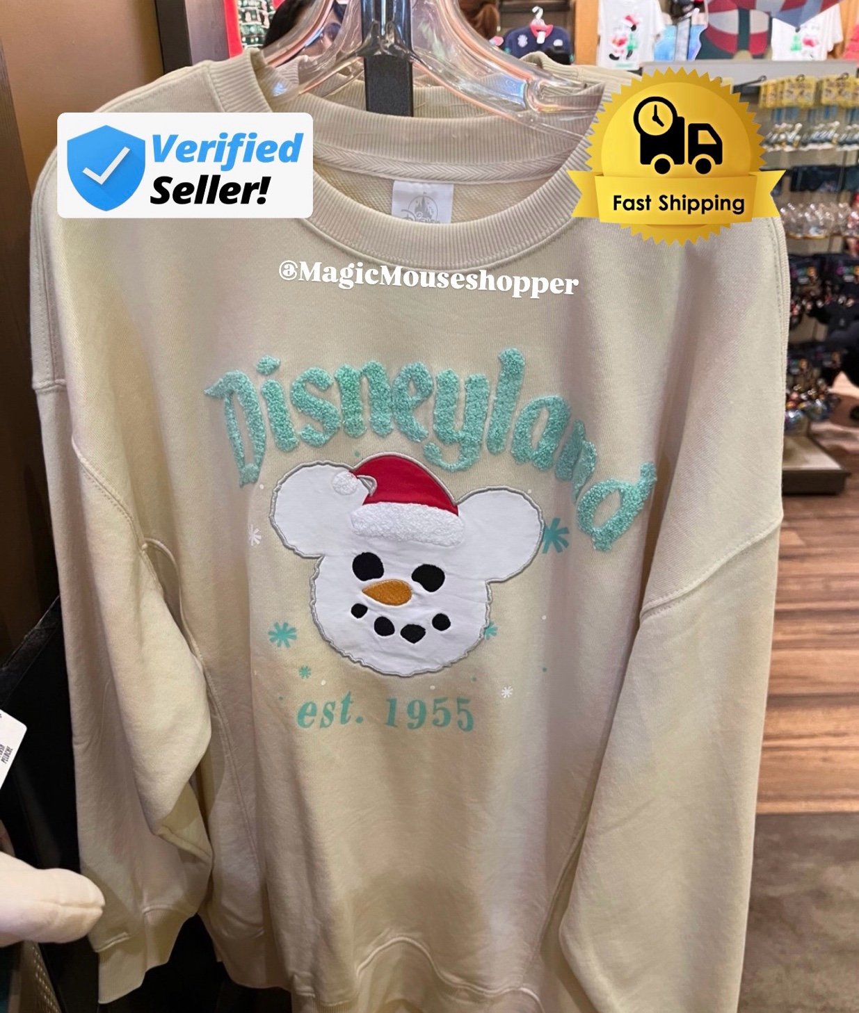 Medium VIRAL (SOLD OUT) Disneyland Snowman Mickey oversized Crewneck