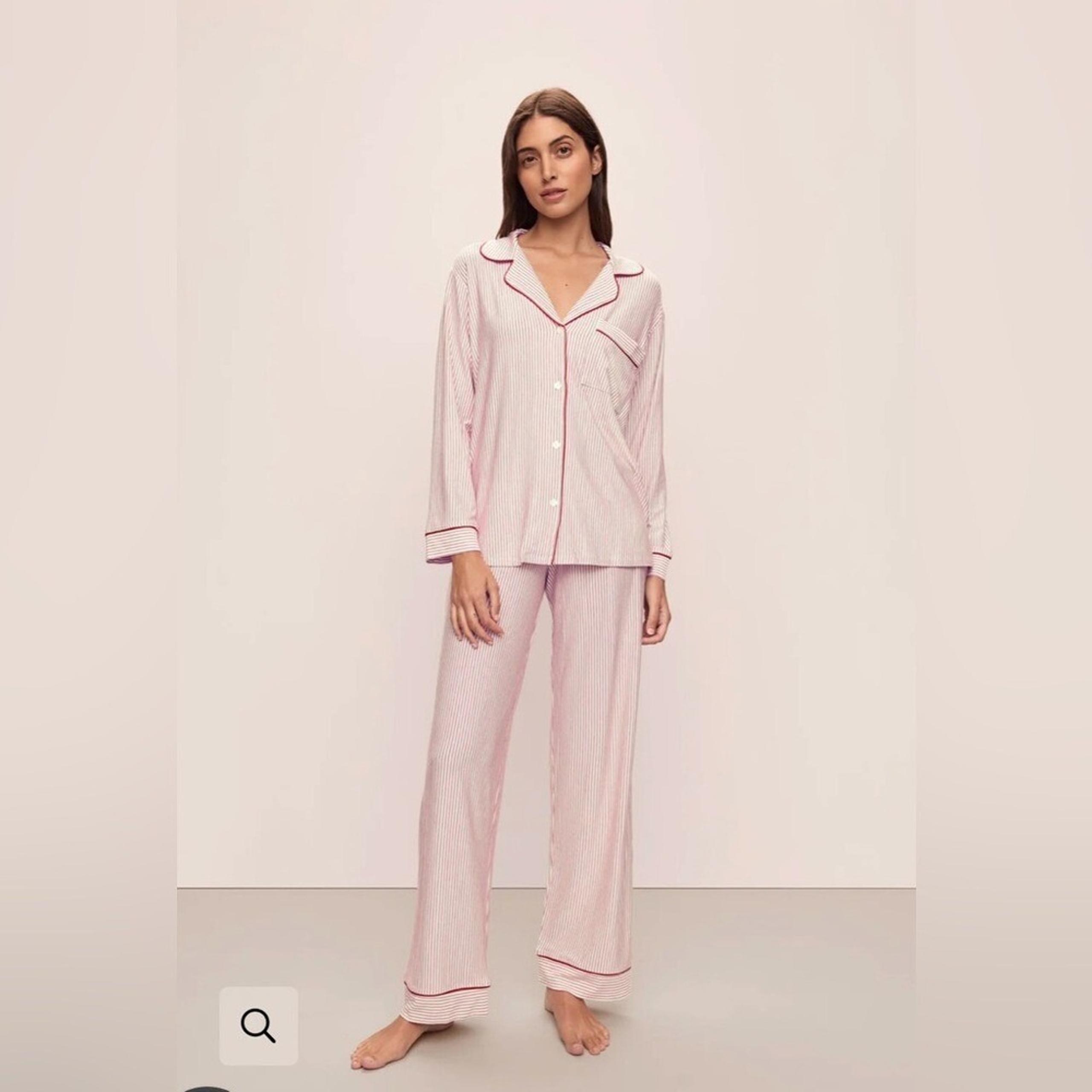 EBERJEY Gisele TENCEL Modal Long PJ Set Duo Stripe Haute Red/Haute Red Wom XL