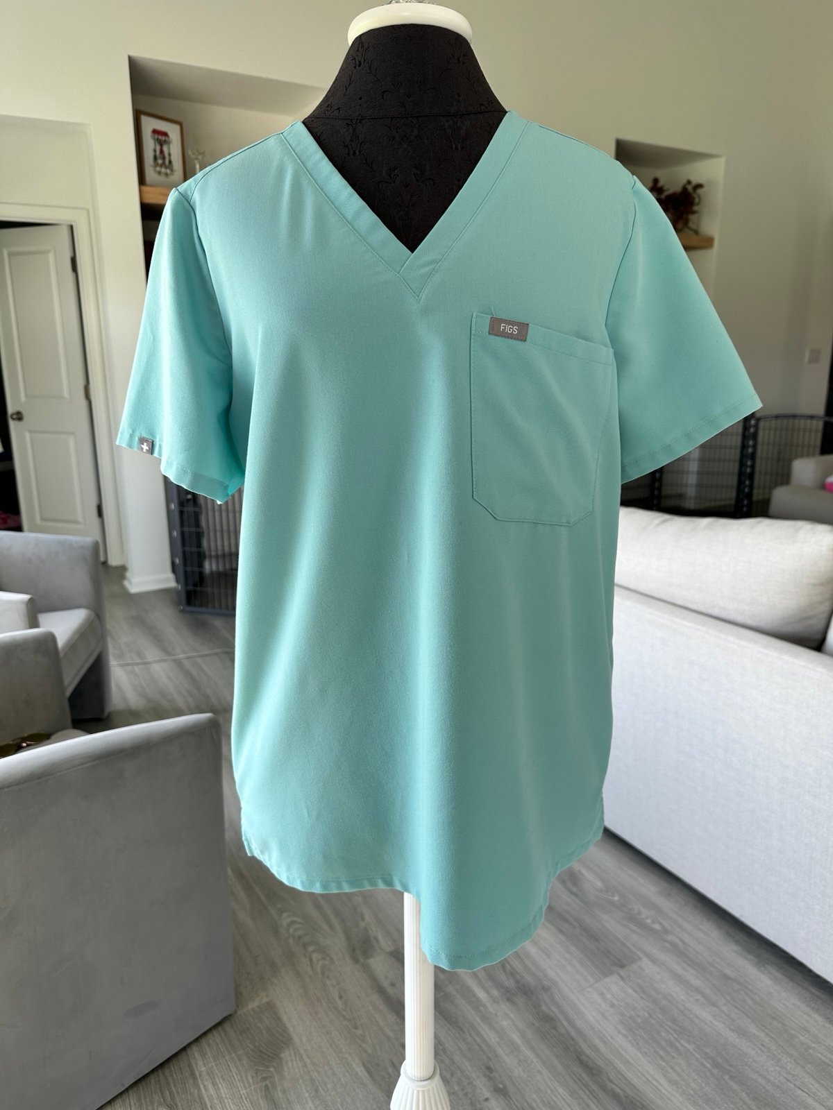 Figs Seaglass Scrub Top