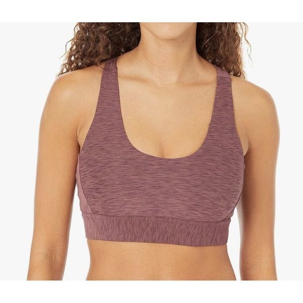 NWT Prana Women's Cutout Racerback Kimble Sports Bra Flannel Heather large