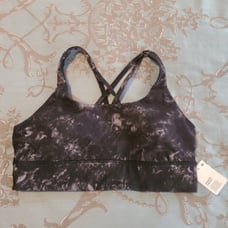 Lululemon Energy Bra Long Line Aquila Black Multi Women Size 12