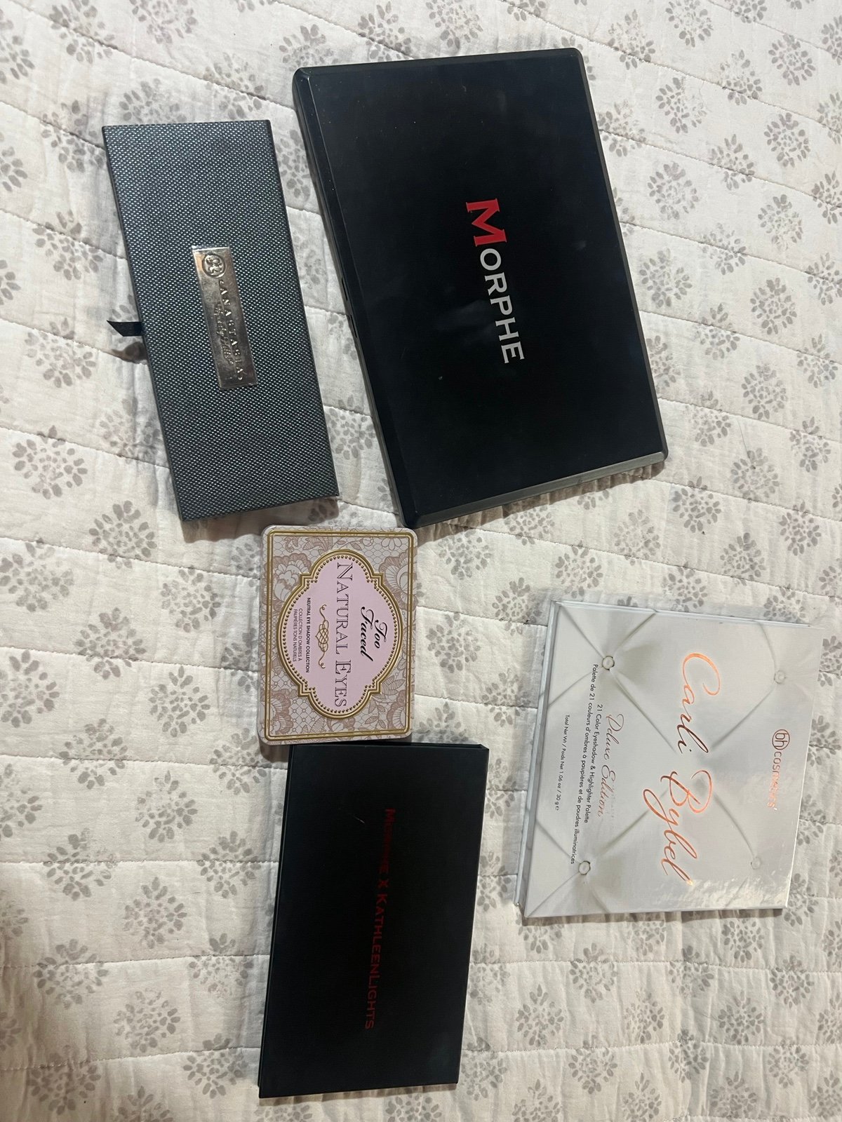 Old limited edition make up palletes some gently used some swatched