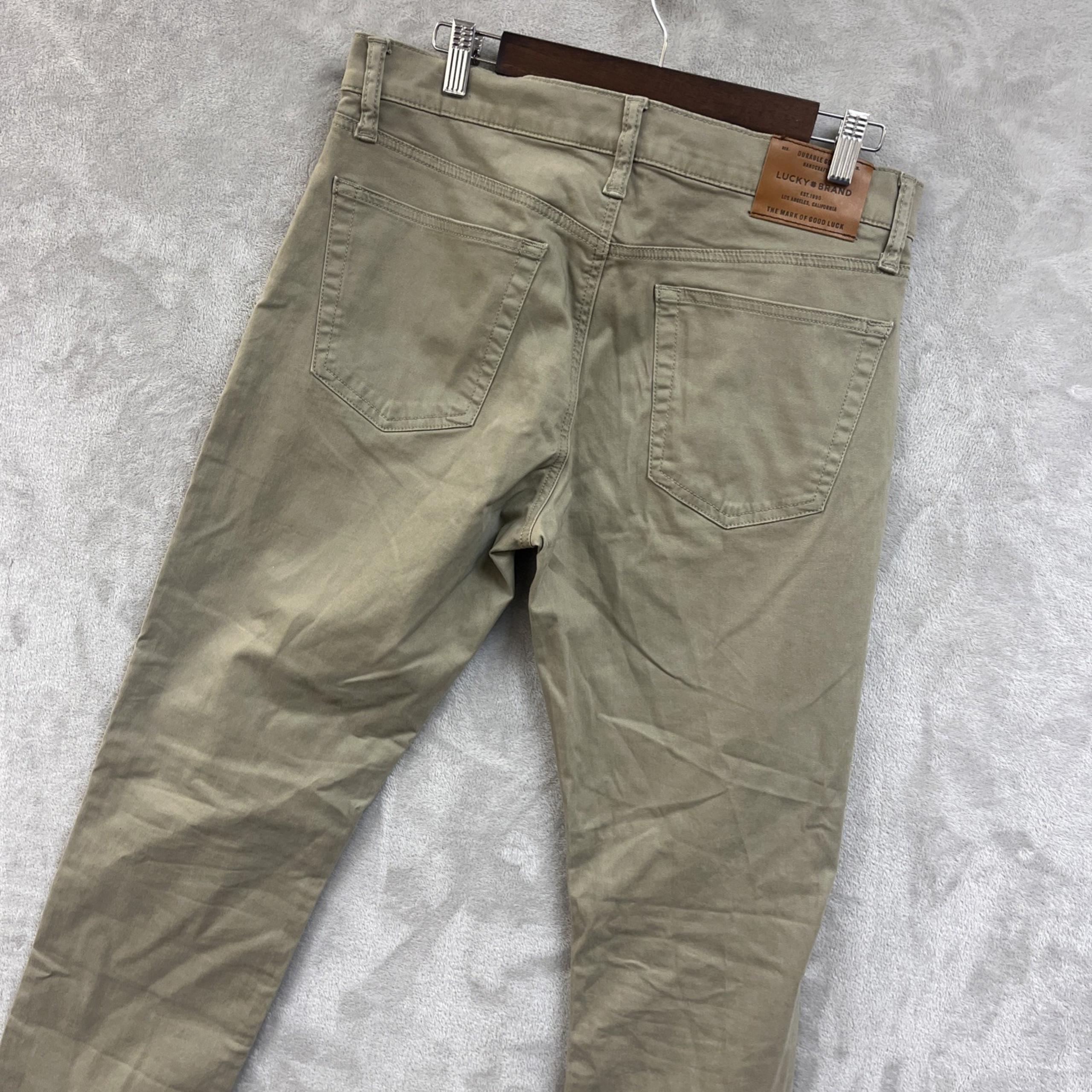 Lucky Brand Pants Men's 32 X 32 121 Slim Twill Chino Beige Khaki Work Preppy