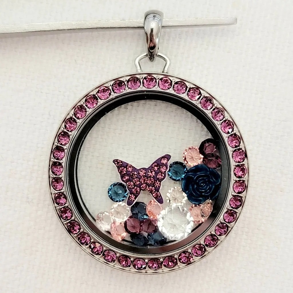 Amethyst Butterfly Garden Locket