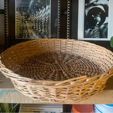 Vintage Basket Round Willow Wicker shallow dish 16”