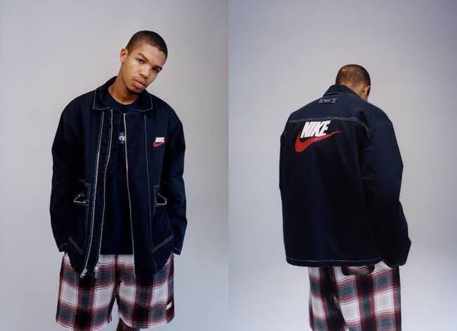 Nike X Supreme double zip work jacket black medium