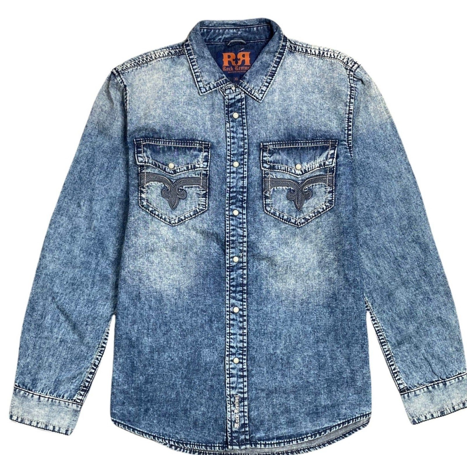Rock Revival Blue Jean Shirt SMALL