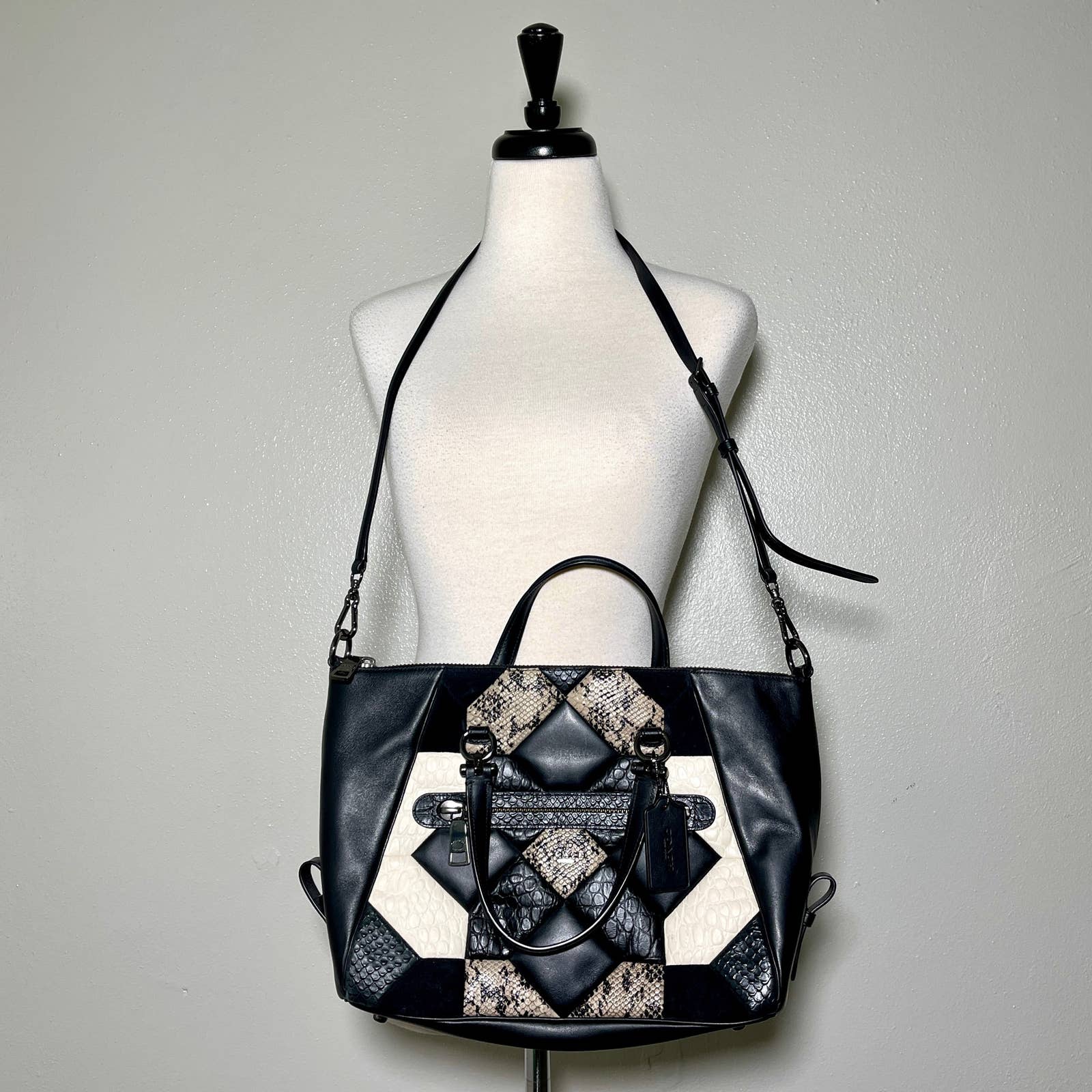 Coach Patchwork Canyon Quilt Satchel Black Bag