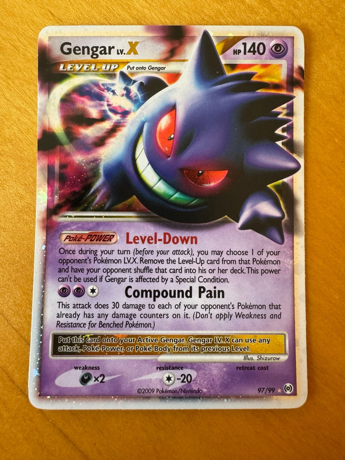 Pokemon Gengar Lvl. X 97/99 Platinum Arceus