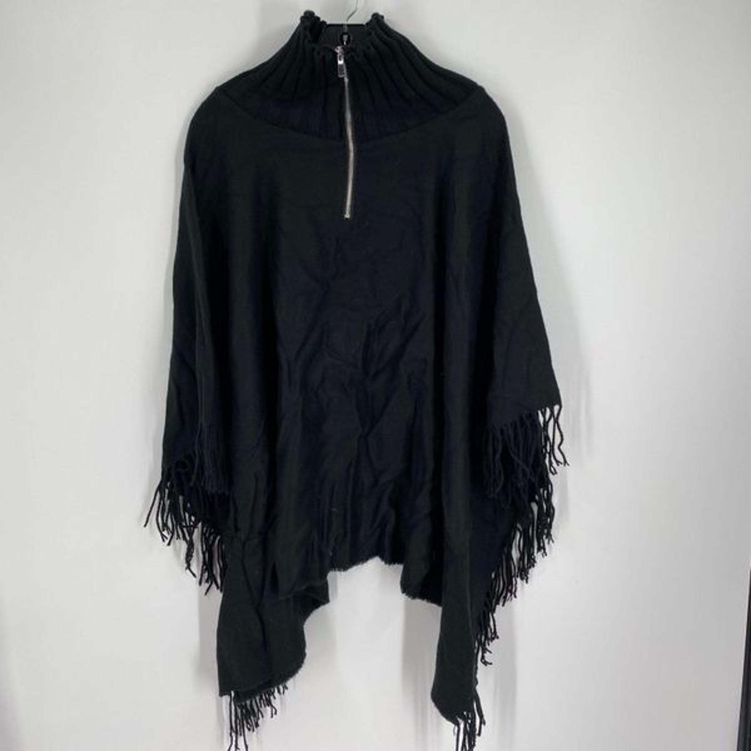 APT. 9 Women’s Turtle Neck Black Poncho One Size Black