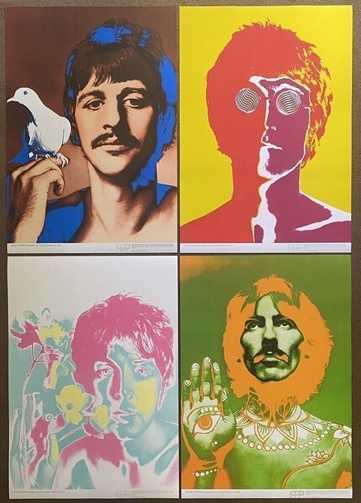 Beatles August 1967 Richard Avedon Psychedelic Photo Poster 38x55 Rare