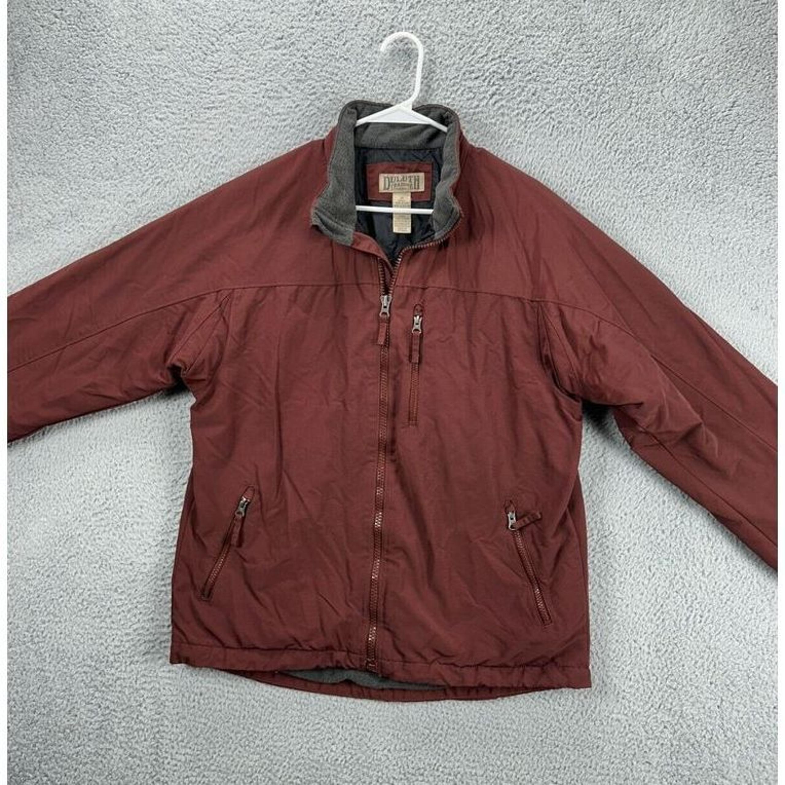 Duluth Trading Co. Full Zip Jacket Adult Medium Maroon Insulated Lined Nylon Men