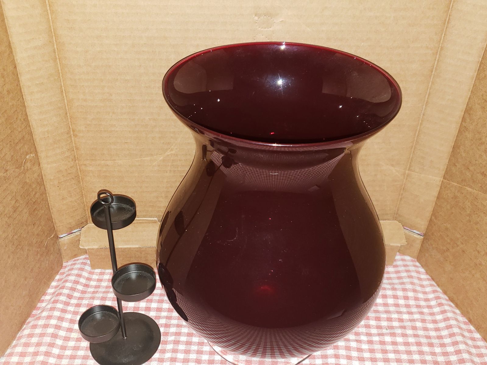 Partylite Vintage Ruby Red Hurricane