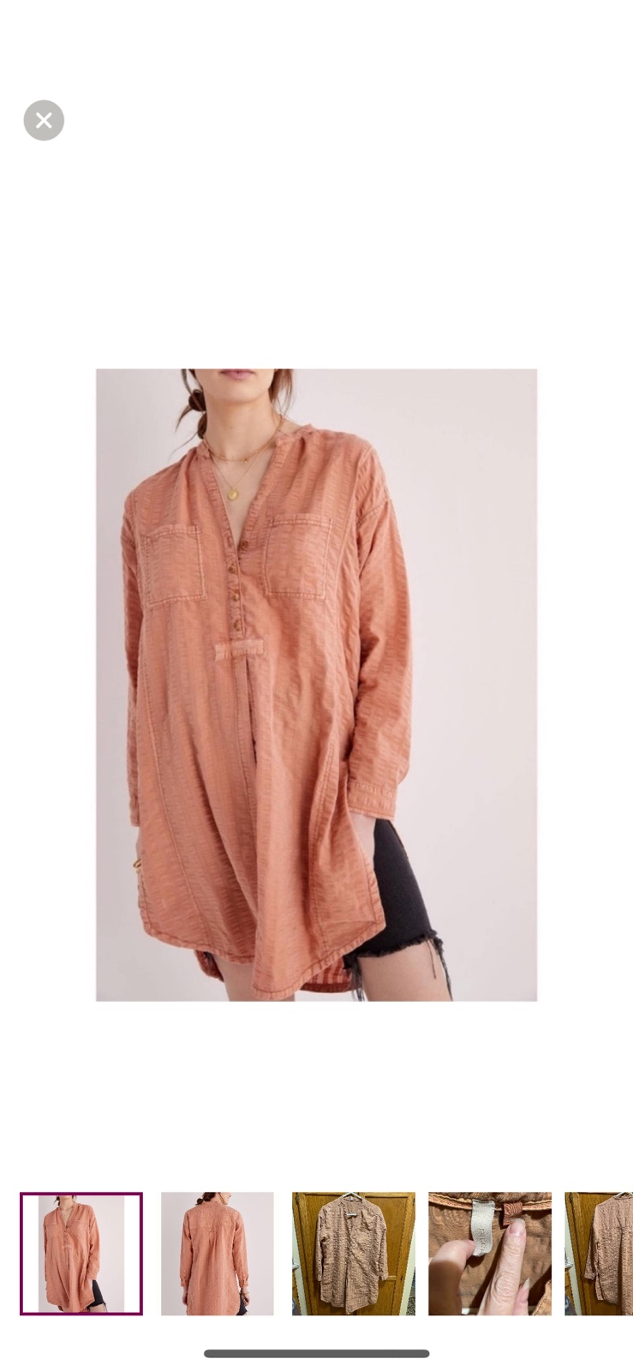 Anthropologie Pilcro Seersucker tunic button down top