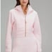 lululemon scuba full zip cropped hoodie strawberry milkshake with gold logo/NWT