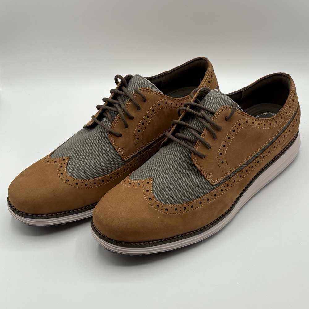 Brand New Cole Haan Men's Original Grand Wingtip Oxford Golf Sneaker Pecan US 11