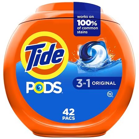QTY 4 Tide PODS Liquid Laundry Detergent Pacs Original, 42.0 ea