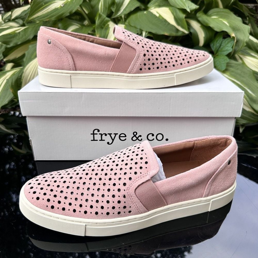 Frye & Co Women's Size 8.5 M Peggy Perforated Flats Slip-on Loafers Pink - NEW