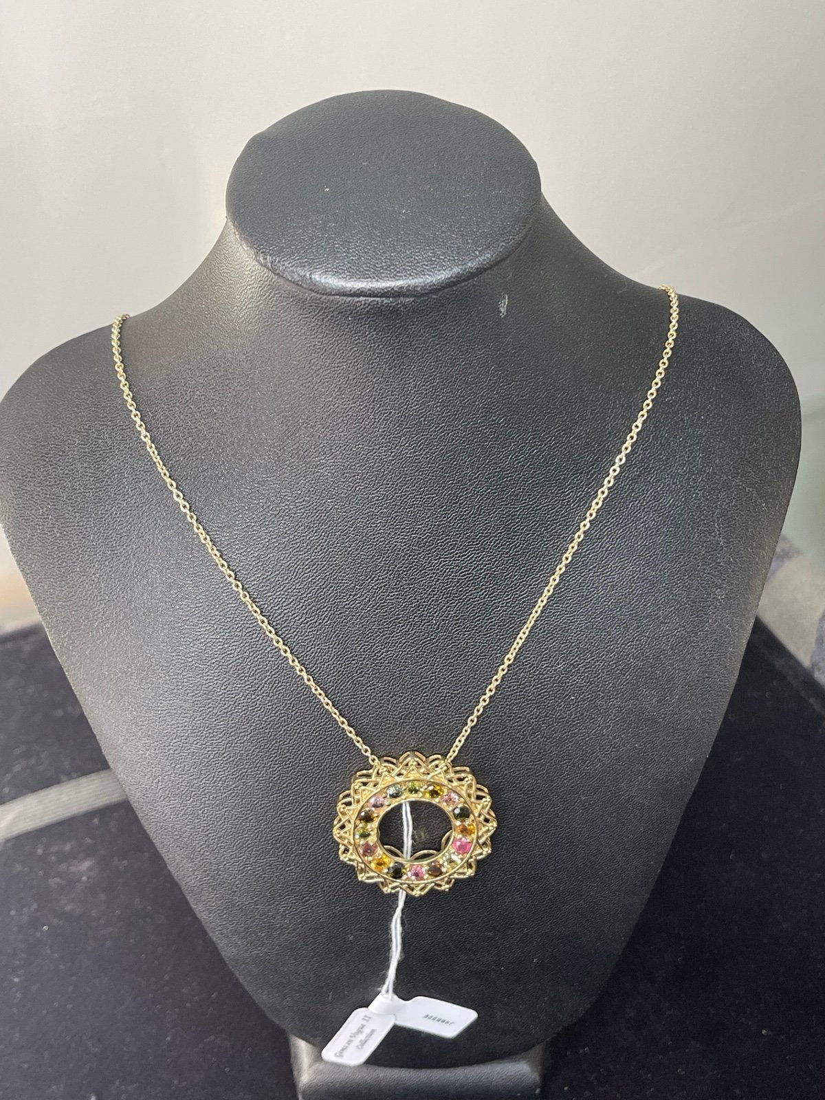 Unique 925 Sterling Silver Gems in Vogue Tourmaline pendant necklace