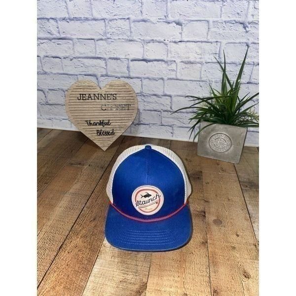 Staunch rooster hat trucker snap back Blue cream and red One size adjustable s