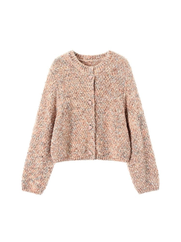 Wool blend tweed cardigan