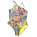 BLEU ROD BEATTIE One Piece Swimsuit Halter Paisley Multicolor Plus 14 NWT