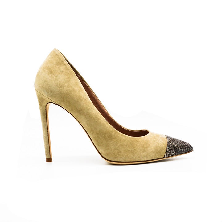 Suede Decollete Pumps Pointed Toe Italian High Heels