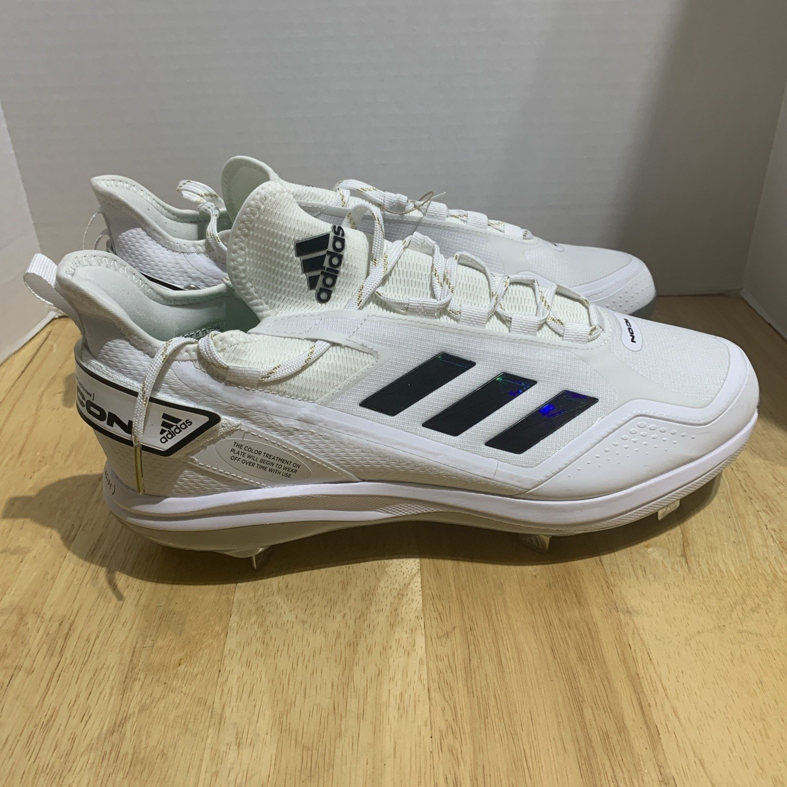 Adidas Shoes Mens 12.5 Icon 7 Boost Baseball Sneakers Metal Cleats GX2803 White