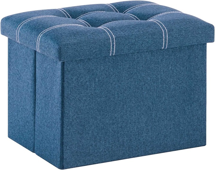 Small Ottoman with Storage Foldable Rectangular Footstool, 36L