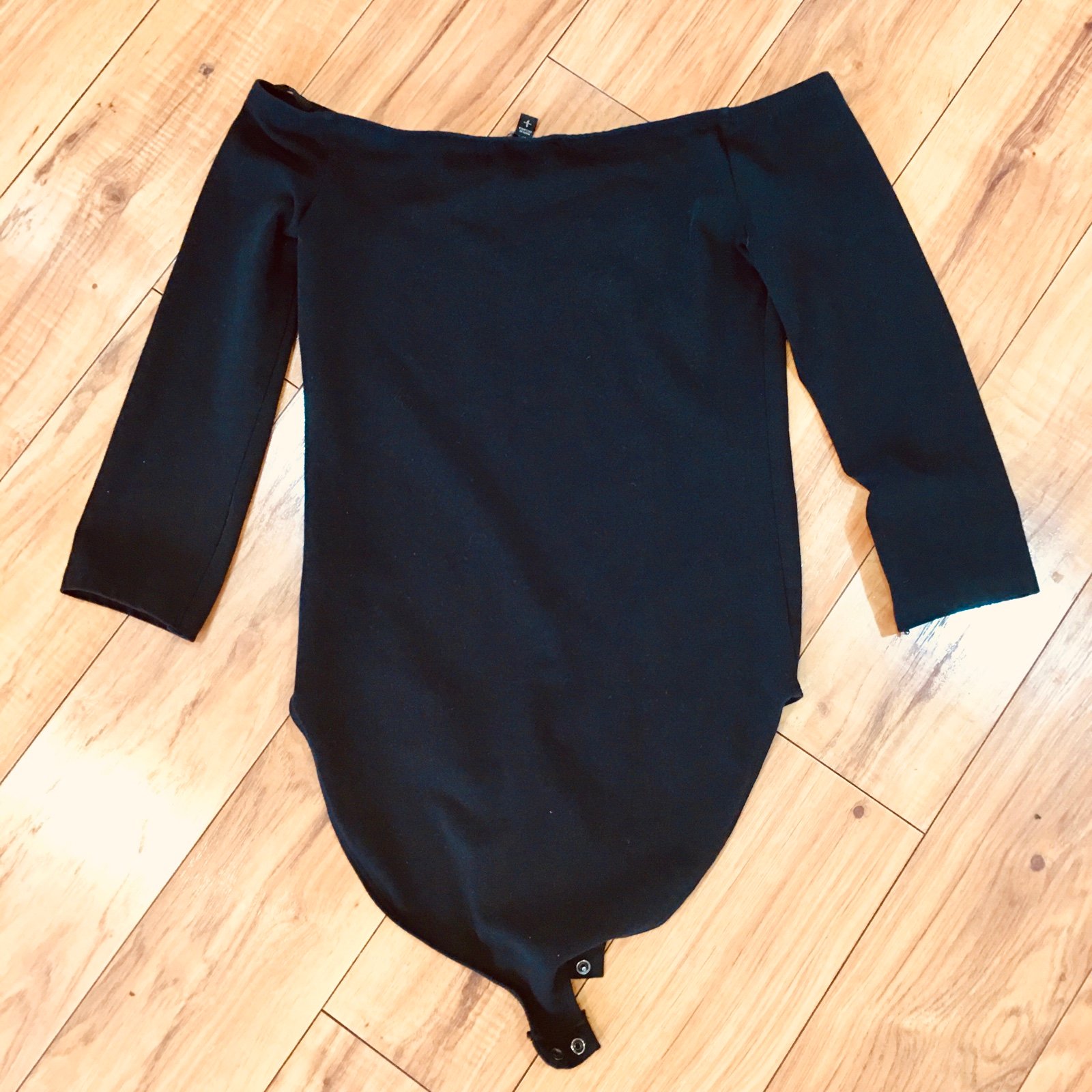 Express Black bodysuit one piece 3/4 sleeve trending preppy small