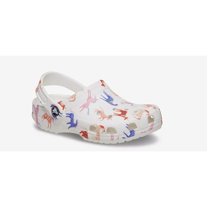 NEW! CROCS Classic Unicorn Graphic Print Clog Shoe White Toddler Slip-On Size 4