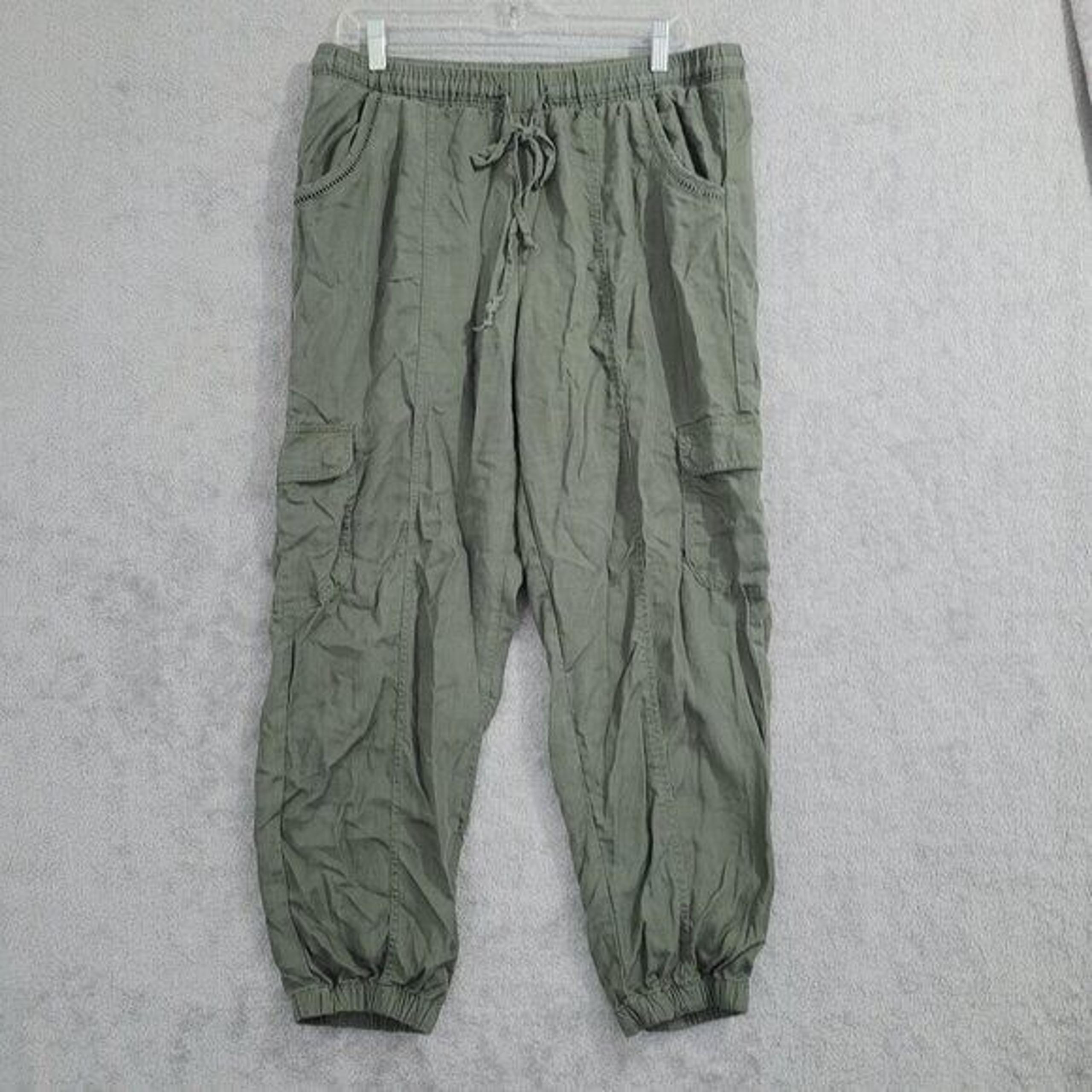 Knox Rose Womens Lyocell Jogger Cargo Pants Olive L 10CT
