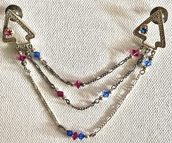 Lady's Chatelain Brooch , Exquisite Handmade , One of a Kind