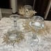 gold glitter vase or candle wreaths